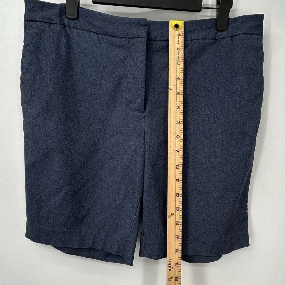 Mario Serrani Italy Womens Navy Blue Stretch Tailored Shorts Size 8 Career Wear